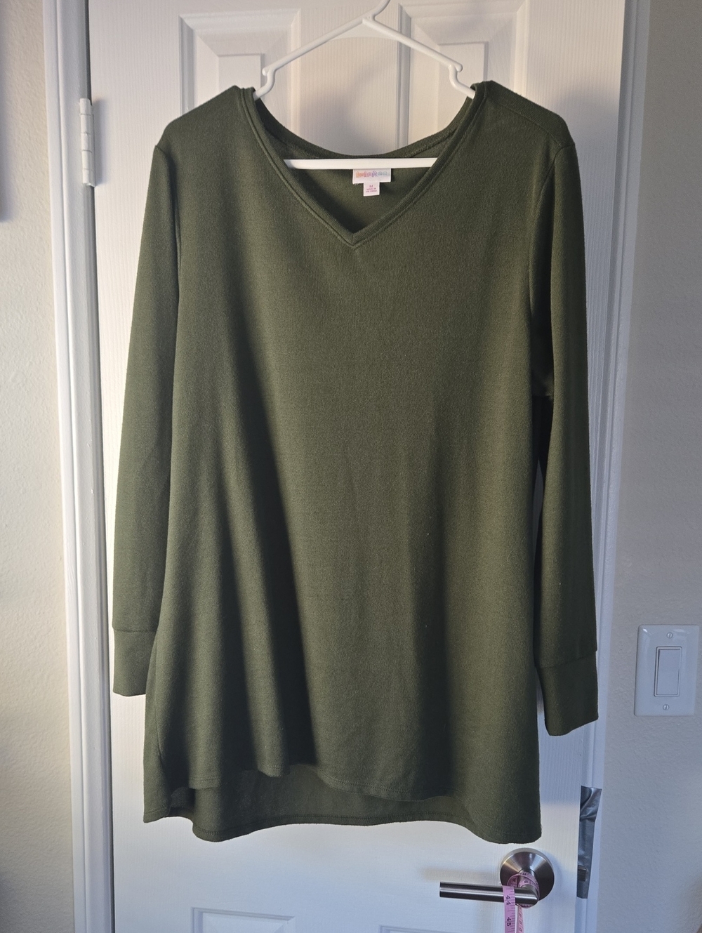 LuLaRoe Olive Green V-Neck Tunic Top